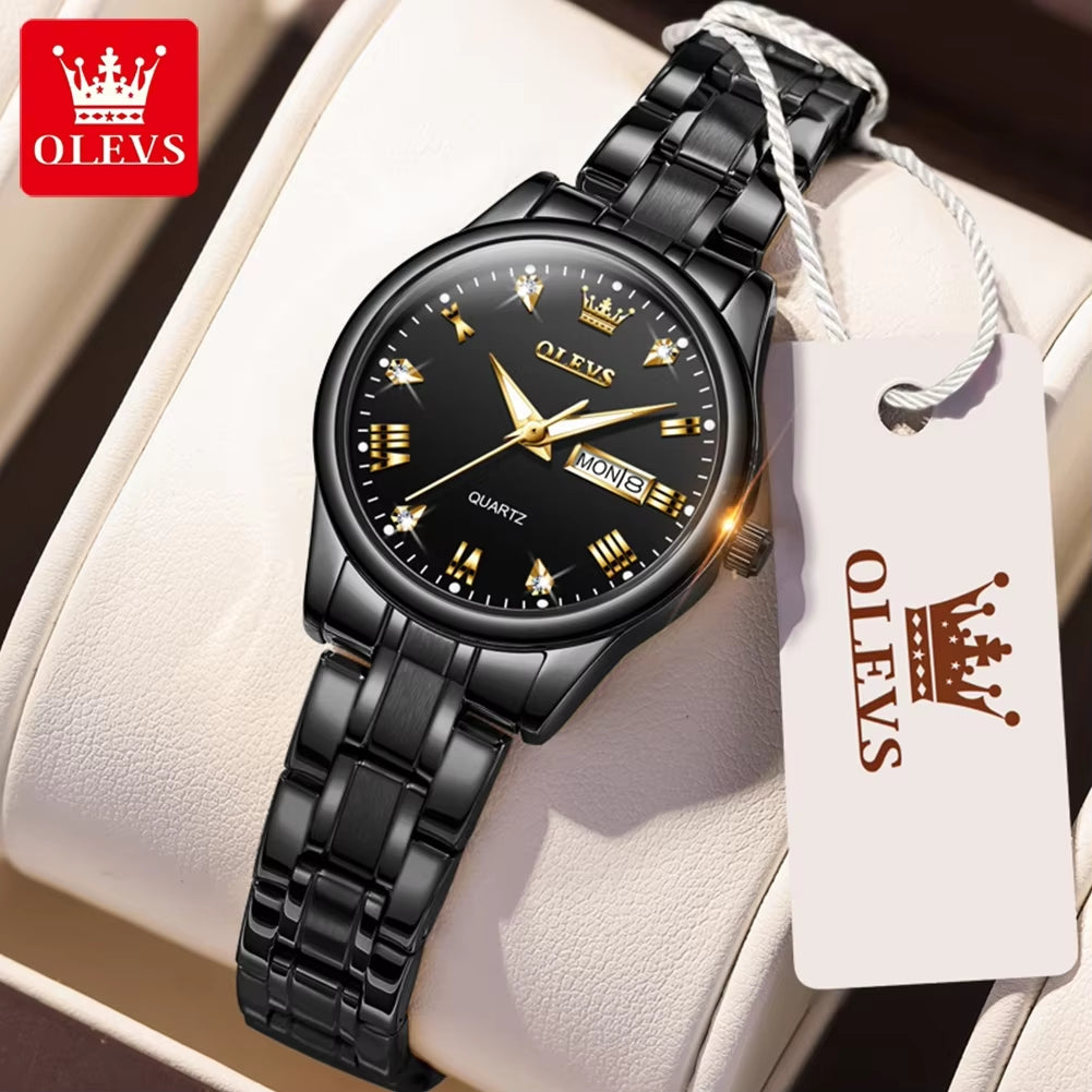 Luxury Brand Quartz Couple Watch Waterproof Wristwatch Lover Gifts Luminous Classic Date Week Clock His or Hers Watch Sets