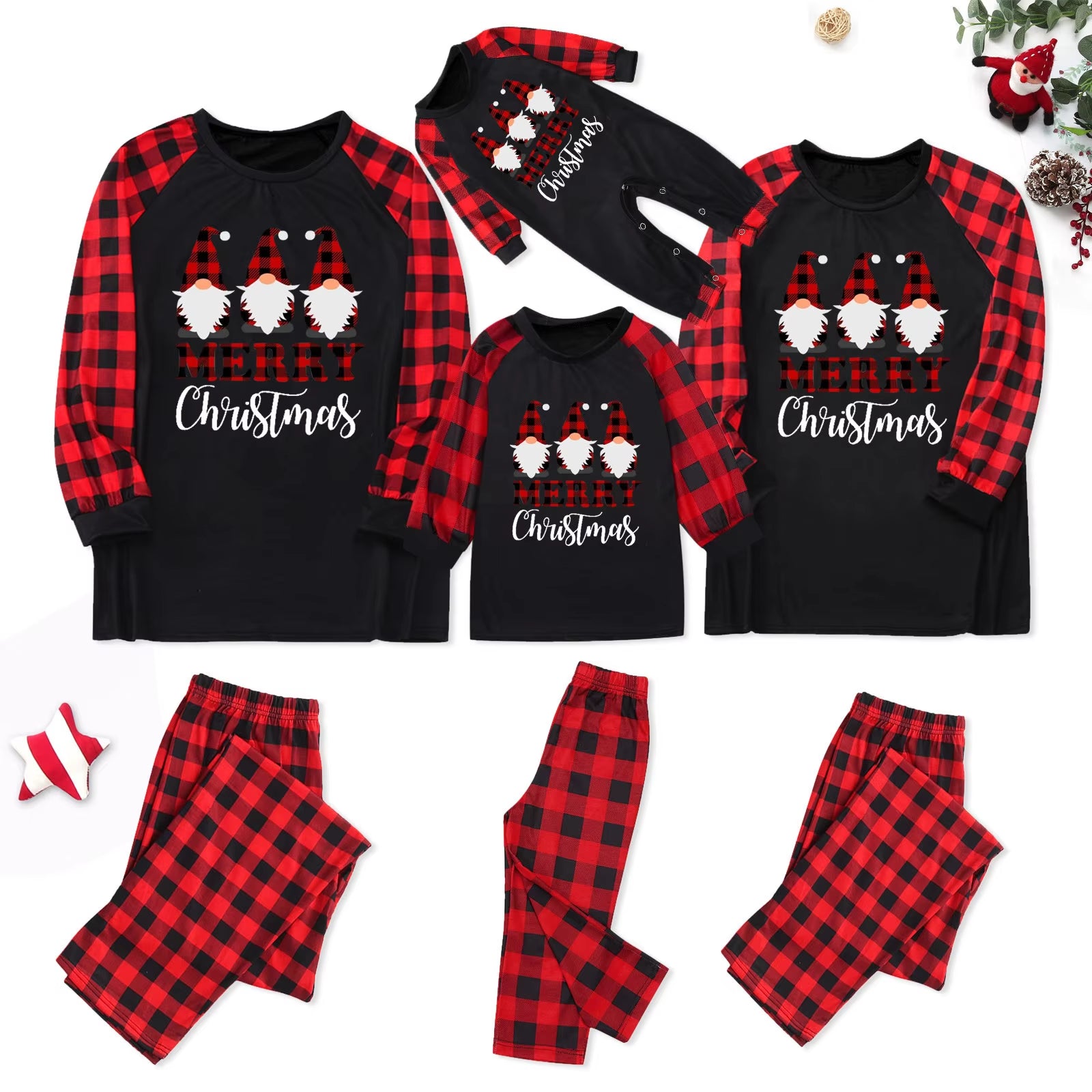 Christmas Pajamas Family Matching Outfits Xmas Pjs Sleepwear Parent-Child Matching Clothes Set Pijamas Navidad Para Familias