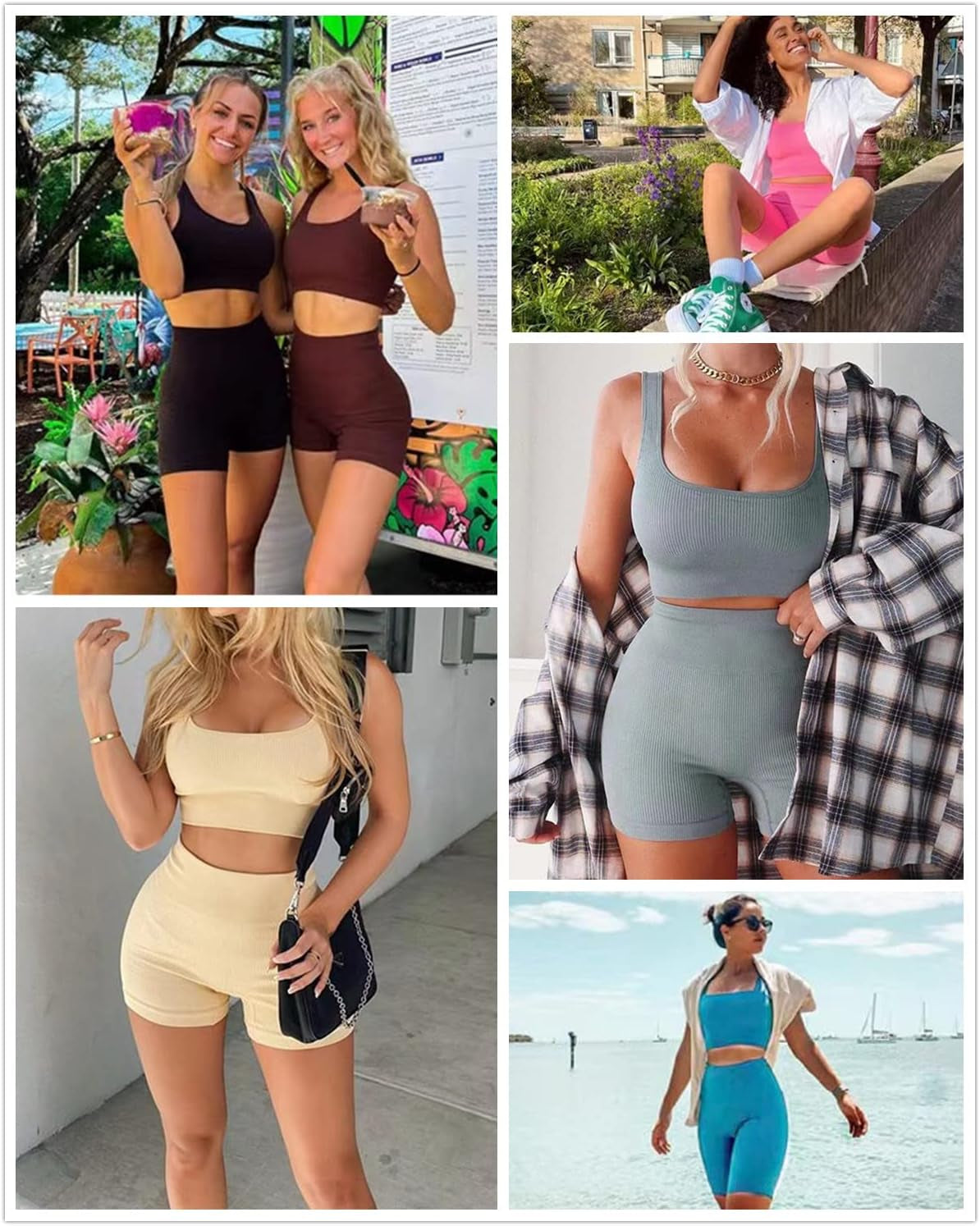 Workout Sets for Women 2 Piece, Cute YOGA Workout Set, Two Piece Workout Outfits,2 Pack