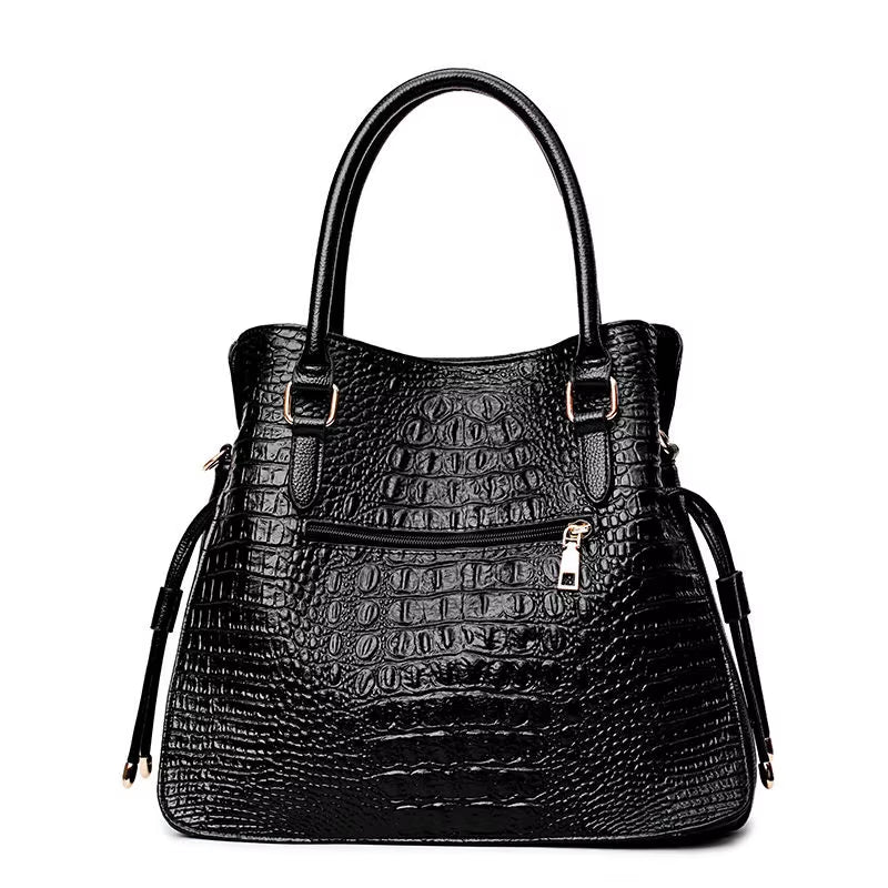 Luxury Crocodile Pattern Women's Handbag Set - 2 Piece PU Leather Shoulder and Messenger Bags